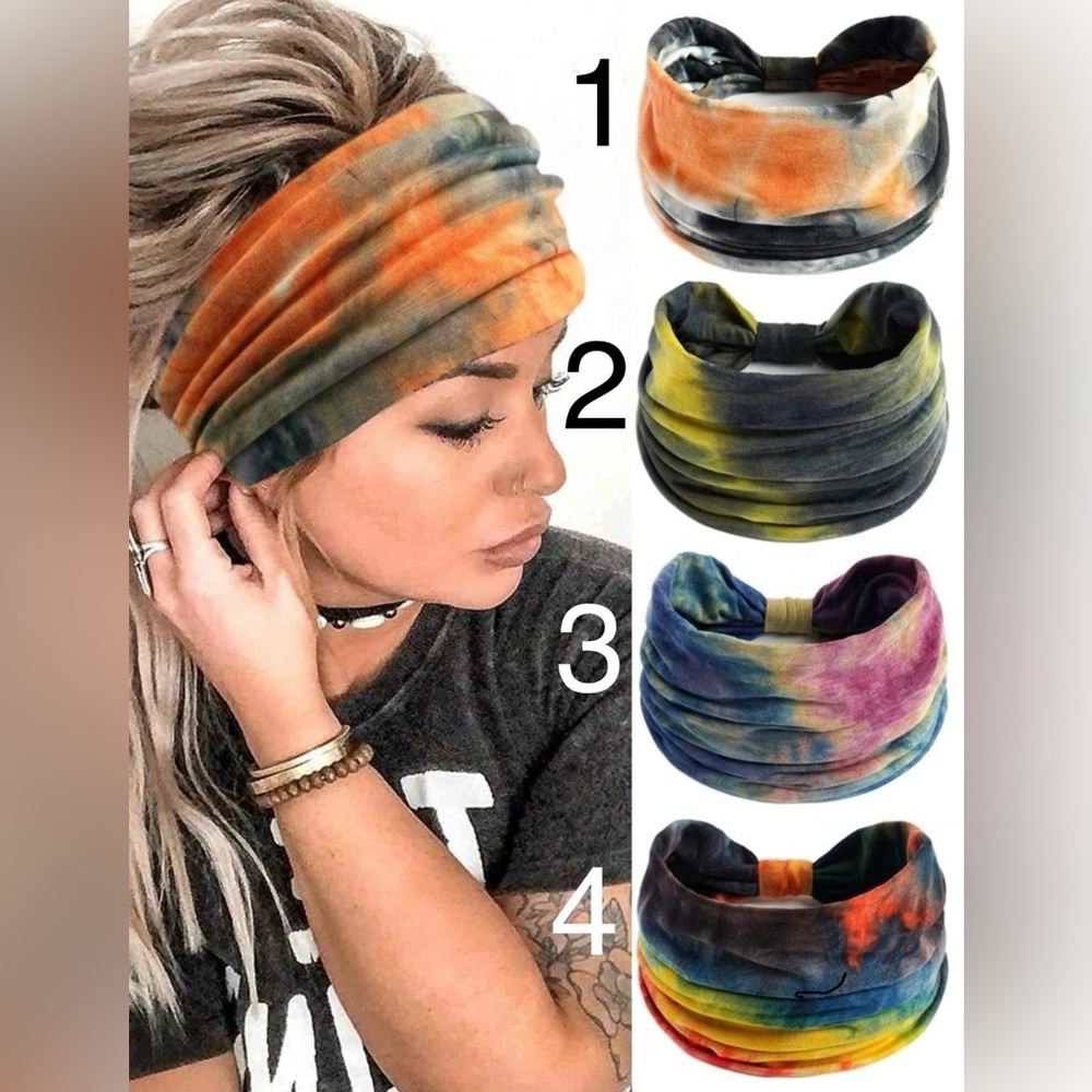 Women Tie Dye Fashion Wide Hair Band For Daily Life - Picture 1 of 7